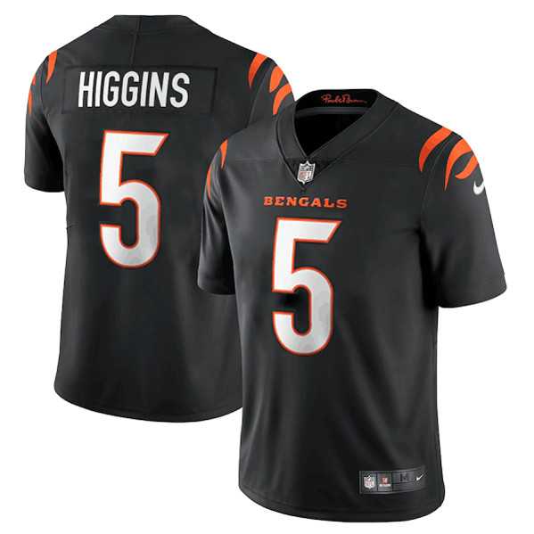 Men & Women & Youth Cincinnati Bengals #5 Tee Higgins Black Vapor Untouchable Limited Stitched Jersey